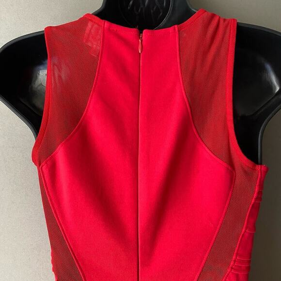 Parker sz XS Red Sheer Cutout Bodycon Sheath Mini Dress - Picture 9 of 10